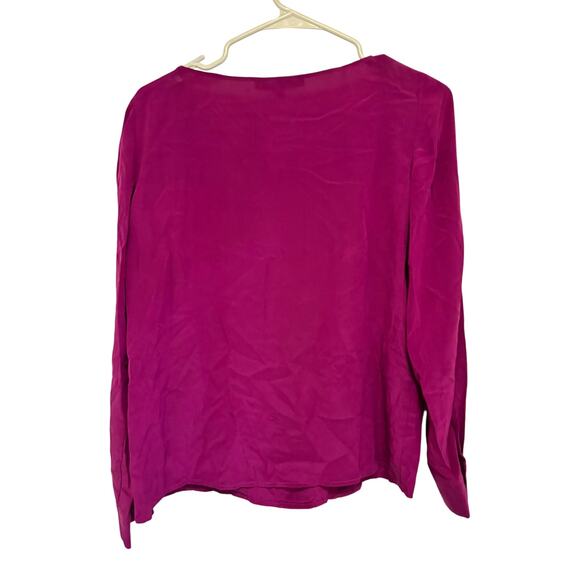 ANTONIO MELANI long-sleeved magenta blouse 100% Silk Size XS - Picture 3 of 4